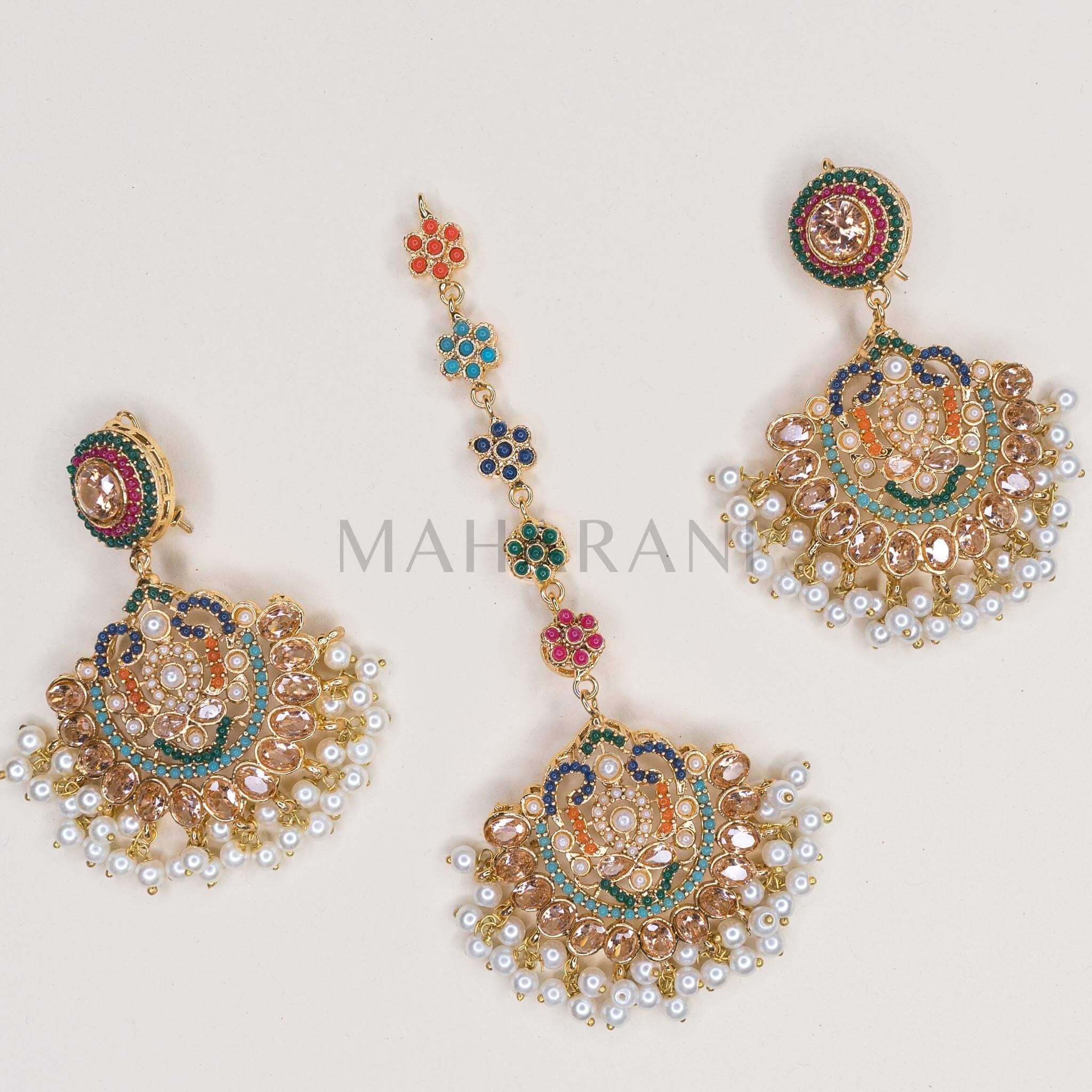 Earrings Tikka Set – Maharani – Your Jewelry Destination