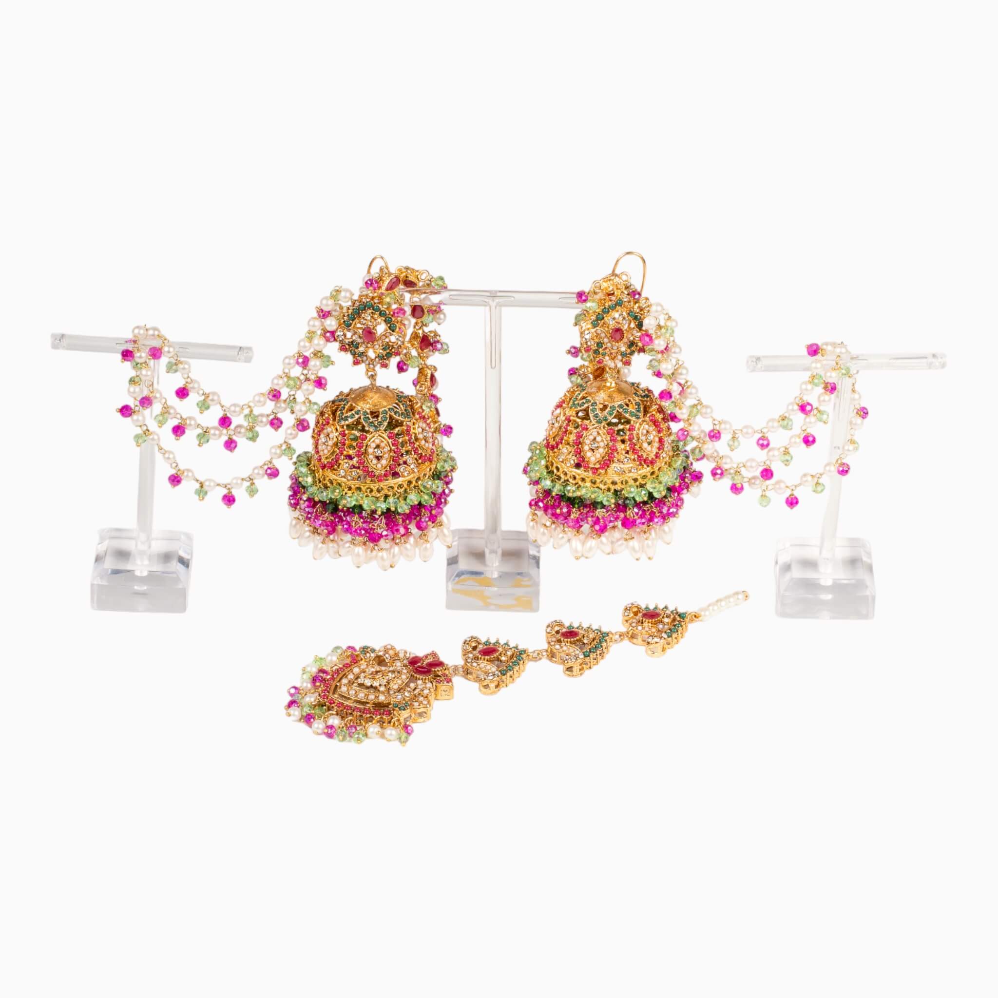Veer Jhumka Earrings and Tikka Set