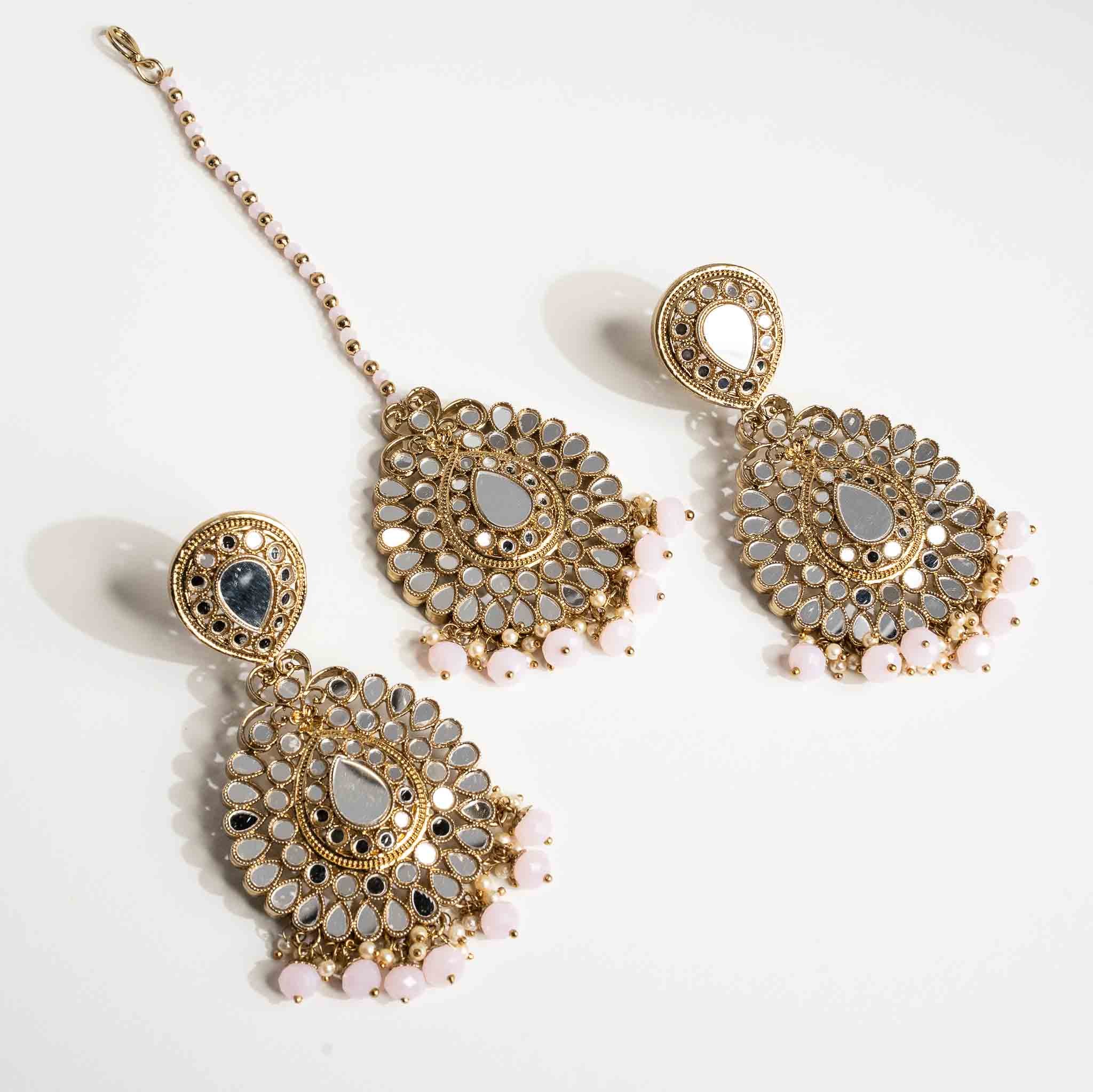 Geet Earrings and Tikka Set