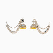 Mirror Jhumkie Earrings with Chain