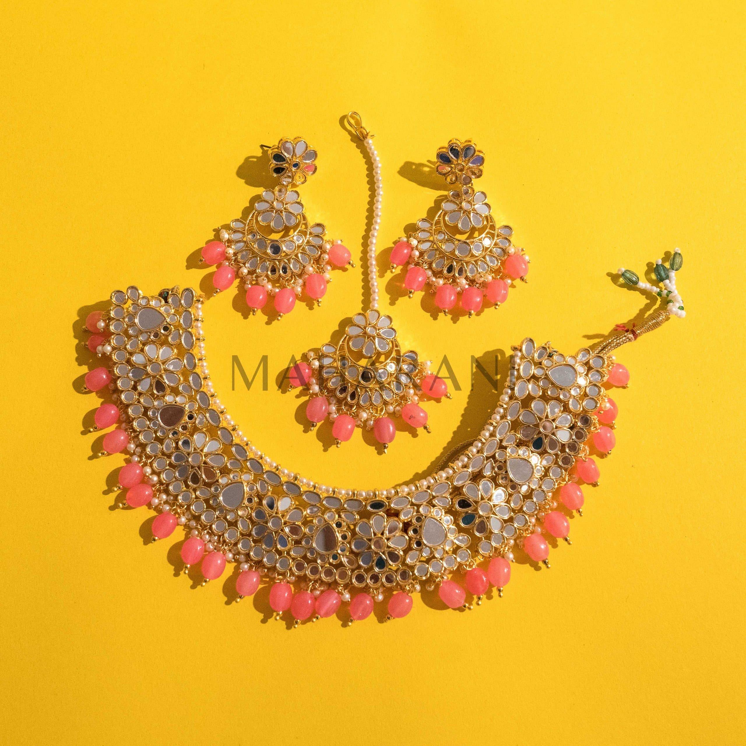 Meera Mirror Necklace Set - MAHARANI